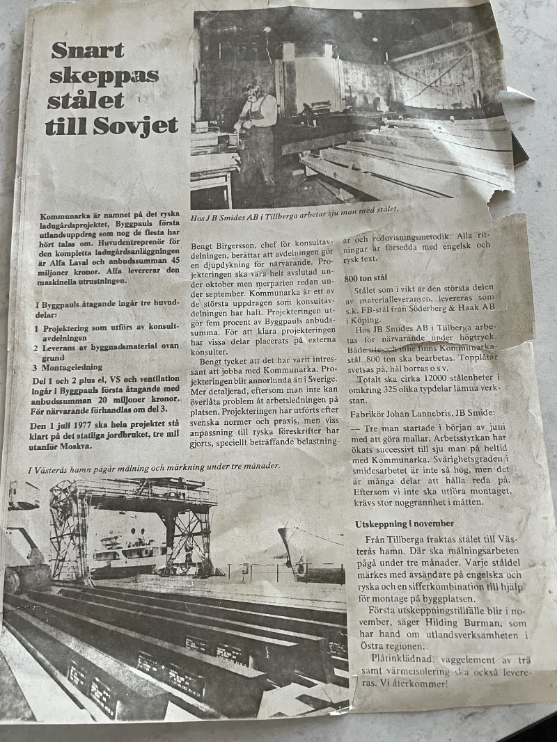 Artikel om JB Smide från förr